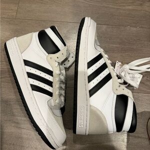 Adidas Black and White High-Top Sneakers